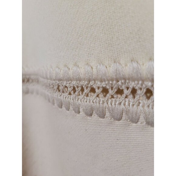 Böhme Womens L Cream Two-Tone Short Sleeve Dress With Lace Trim Detail New - Picture 5 of 9